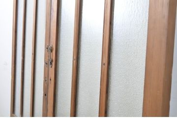 アンティーク建具　和の空間づくりにおすすめ!幅狭玄関戸2枚セット(引き戸、ガラス戸)(R-064092)
