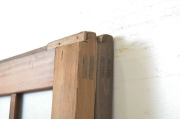 アンティーク建具　和の空間づくりにおすすめ!幅狭玄関戸2枚セット(引き戸、ガラス戸)(R-064092)