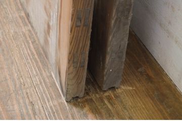 アンティーク建具　和の空間づくりにおすすめ!幅狭玄関戸2枚セット(引き戸、ガラス戸)(R-064092)