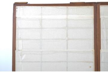 アンティーク建具　昔懐かしい佇まいが魅力の幅狭障子戸4枚セット(引き戸、ガラス帯戸)(R-064093)