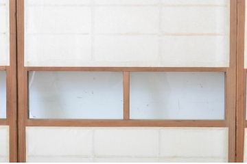 アンティーク建具　昔懐かしい佇まいが魅力の幅狭障子戸4枚セット(引き戸、ガラス帯戸)(R-064093)