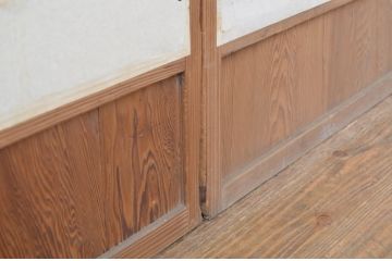アンティーク建具　昔懐かしい佇まいが魅力の幅狭障子戸4枚セット(引き戸、ガラス帯戸)(R-064093)
