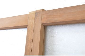 アンティーク建具　大正ロマン　懐かしい雰囲気が漂うガラス戸2枚セット(引き戸)(R-064094)