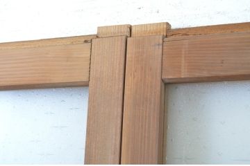アンティーク建具　大正ロマン　懐かしい雰囲気が漂うガラス戸2枚セット(引き戸)(R-064094)