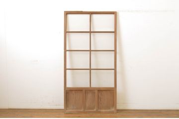 アンティーク建具　昭和の懐かしさを感じさせるガラス戸1枚(引き戸)(R-064096)