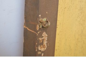 アンティーク建具　ペイント仕上げ限定　レトロな雰囲気を醸し出すドア1枚(扉、木製扉、玄関ドア)(R-064098)