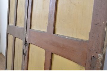 アンティーク建具　ペイント仕上げ限定　時を経て刻まれた風合いが魅力の引き戸2枚セット(R-064099)