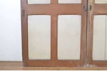 アンティーク建具　ペイント仕上げ限定　時を経て刻まれた風合いが魅力の引き戸2枚セット(R-064099)