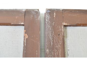 アンティーク建具　ペイント仕上げ限定　時を経て刻まれた風合いが魅力の引き戸2枚セット(R-064099)