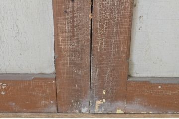 アンティーク建具　ペイント仕上げ限定　時を経て刻まれた風合いが魅力の引き戸2枚セット(R-064099)