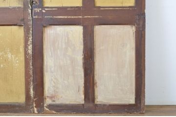 アンティーク建具　ペイント仕上げ限定　時を経て刻まれた風合いが魅力の引き戸2枚セット(R-064100)