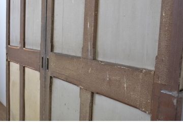 アンティーク建具　ペイント仕上げ限定　時を経て刻まれた風合いが魅力の引き戸2枚セット(R-064100)