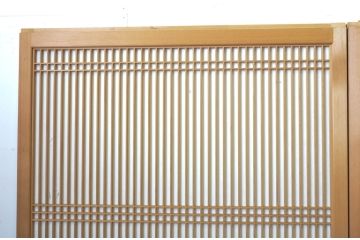 中古　高級品　和の空間づくりにおすすめ!数寄屋の鏡板一枚板障子戸4枚セット(引き戸、格子戸)(R-064101)