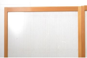 中古　高級品　和の空間づくりにおすすめ!数寄屋の鏡板一枚板障子戸4枚セット(引き戸、格子戸)(R-064101)