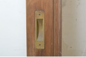 中古　大判スモークガラス入り　シンプルな数寄屋のガラス戸2枚セット(引き戸)(R-064102)