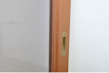中古　大判スモークガラス入り　シンプルな数寄屋のガラス戸2枚セット(引き戸)(R-064102)