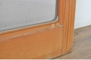 中古　大判スモークガラス入り　シンプルな数寄屋のガラス戸2枚セット(引き戸)(R-064102)
