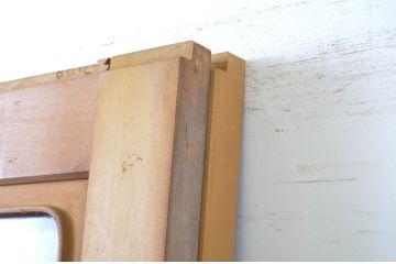 中古　大判スモークガラス入り　シンプルな数寄屋のガラス戸2枚セット(引き戸)(R-064102)