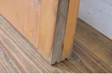 中古　大判スモークガラス入り　シンプルな数寄屋のガラス戸2枚セット(引き戸)(R-064102)