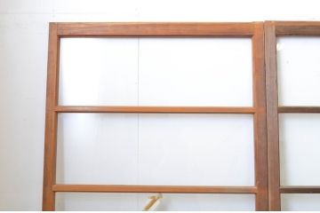 アンティーク建具　経年を感じる風合いが魅力のガラス戸4枚セット(引き戸)(R-064104)