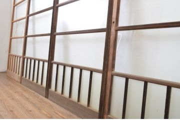 アンティーク建具　経年を感じる風合いが魅力のガラス戸4枚セット(引き戸)(R-064104)