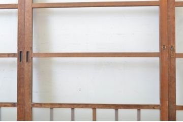 アンティーク建具　経年を感じる風合いが魅力のガラス戸4枚セット(引き戸)(R-064104)