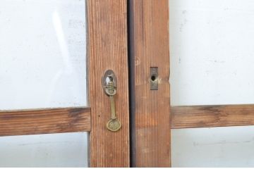 アンティーク建具　経年を感じる風合いが魅力のガラス戸4枚セット(引き戸)(R-064104)
