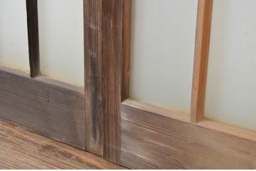 アンティーク建具　経年を感じる風合いが魅力のガラス戸4枚セット(引き戸)(R-064105)
