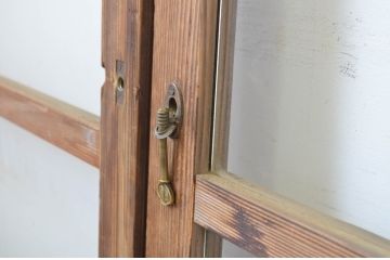 アンティーク建具　経年を感じる風合いが魅力のガラス戸4枚セット(引き戸)(R-064105)
