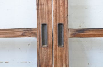 アンティーク建具　経年を感じる風合いが魅力のガラス戸4枚セット(引き戸)(R-064105)