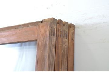 アンティーク建具　経年を感じる風合いが魅力のガラス戸4枚セット(引き戸)(R-064105)