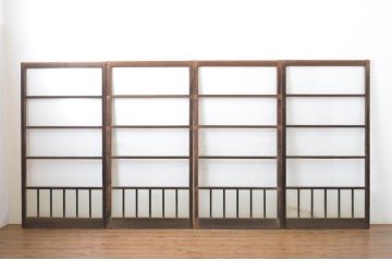 アンティーク建具　経年を感じる風合いが魅力のガラス戸4枚セット(引き戸)(R-064106)