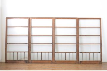 アンティーク建具　経年を感じる風合いが魅力のガラス戸4枚セット(引き戸)(R-064106)