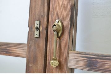 アンティーク建具　経年を感じる風合いが魅力のガラス戸4枚セット(引き戸)(R-064106)