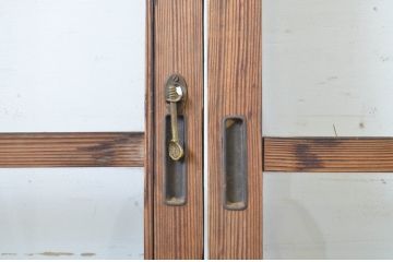 アンティーク建具　経年を感じる風合いが魅力のガラス戸4枚セット(引き戸)(R-064106)