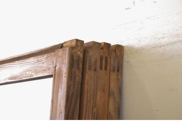 アンティーク建具　経年を感じる風合いが魅力のガラス戸4枚セット(引き戸)(R-064106)