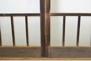 アンティーク建具　経年を感じる風合いが魅力のガラス戸4枚セット(引き戸)(R-064107)