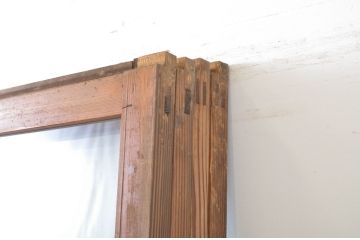 アンティーク建具　経年を感じる風合いが魅力のガラス戸4枚セット(引き戸)(R-064107)