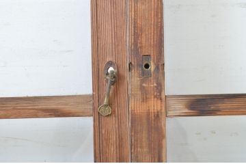 アンティーク建具　経年を感じる風合いが魅力のガラス戸3枚セット(引き戸)(R-064108)