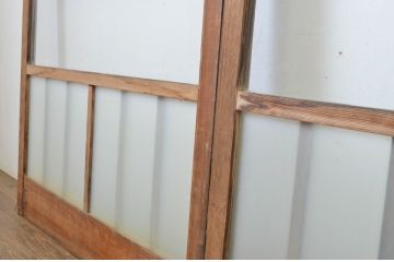 アンティーク建具　経年を感じる風合いが魅力のガラス戸3枚セット(引き戸)(R-064108)