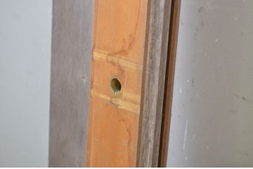 中古　ペイント仕上げ限定　大判スモークガラス入り　背の高い数寄屋のガラス戸4枚セット(引き戸)(R-064109)