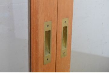 中古　ペイント仕上げ限定　大判スモークガラス入り　背の高い数寄屋のガラス戸4枚セット(引き戸)(R-064109)