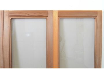 アンティーク建具　シンプルなデザインでどんなテイストにも取り入れやすい幅狭ガラス戸4枚セット(引き戸)(R-064110)