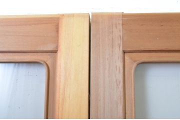 アンティーク建具　シンプルなデザインでどんなテイストにも取り入れやすい幅狭ガラス戸4枚セット(引き戸)(R-064110)