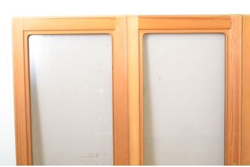 アンティーク建具　シンプルなデザインでどんなテイストにも取り入れやすい幅狭ガラス戸4枚セット(引き戸)(R-064110)