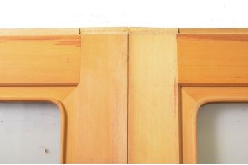 アンティーク建具　シンプルなデザインでどんなテイストにも取り入れやすい幅狭ガラス戸4枚セット(引き戸)(R-064110)