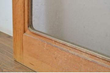 アンティーク建具　シンプルなデザインでどんなテイストにも取り入れやすい幅狭ガラス戸4枚セット(引き戸)(R-064110)