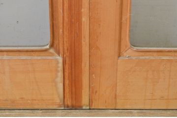 アンティーク建具　シンプルなデザインでどんなテイストにも取り入れやすい幅狭ガラス戸4枚セット(引き戸)(R-064110)