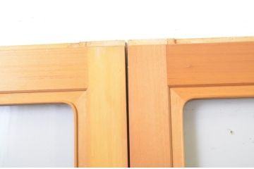 中古　スモークガラス入り　シンプルで取り入れやすい数寄屋の大判ガラス戸4枚セット(引き戸)(R-064113)