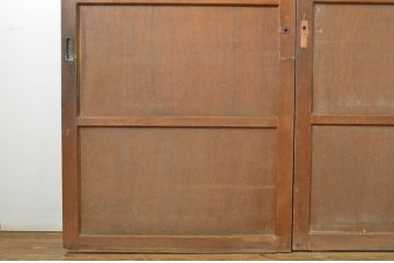 アンティーク建具　どこか懐かしい雰囲気漂う引き戸2枚セット(ガラス戸、板戸)(R-064115)